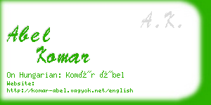 abel komar business card